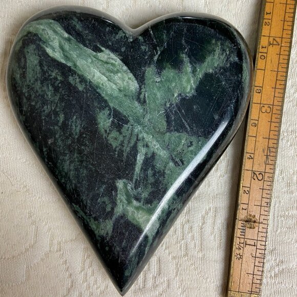 Vintage Alabaster Carved Heart "Love" - Picture 4 of 6